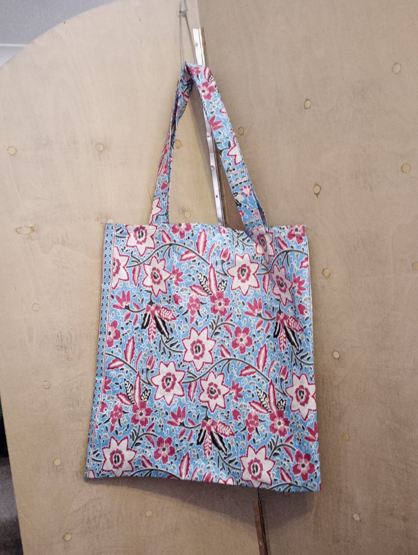 Blue and Pink Ankara Tote Bag Grace Joyz Fashion