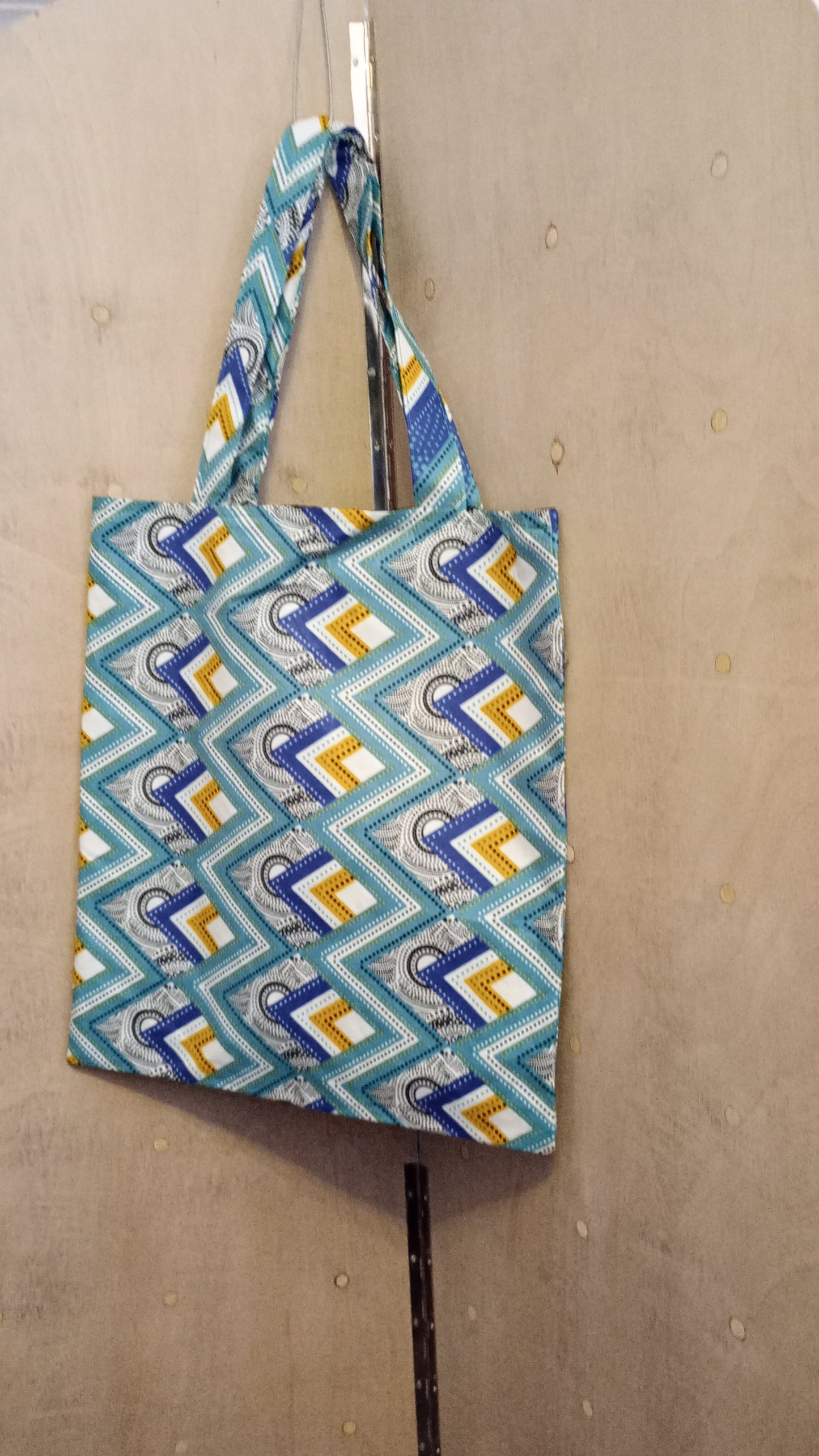 Green and White Ankara Tote Bag Grace Joyz Fashion