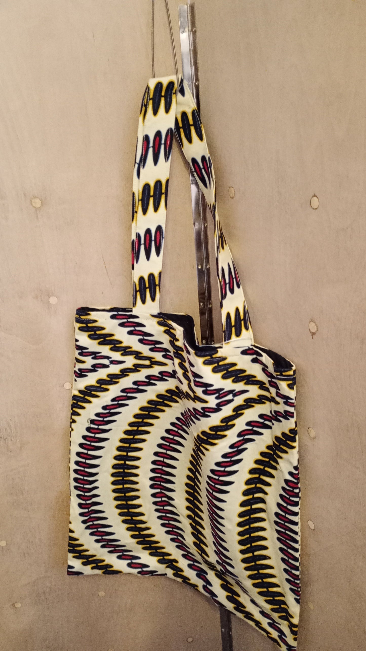 Cream Ankara Tote Bag Grace Joyz Fashion