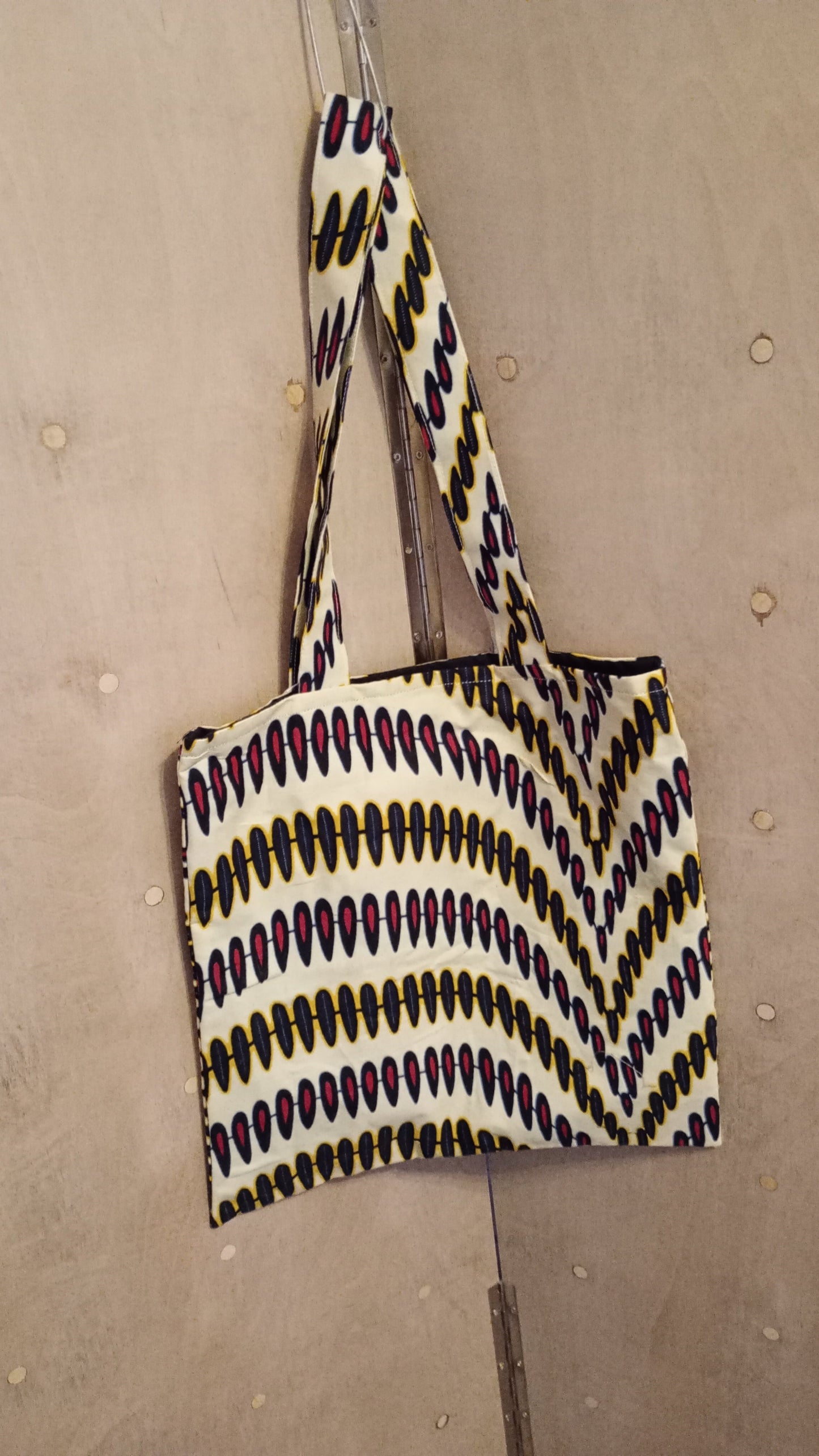 Cream Ankara Tote Bag Grace Joyz Fashion