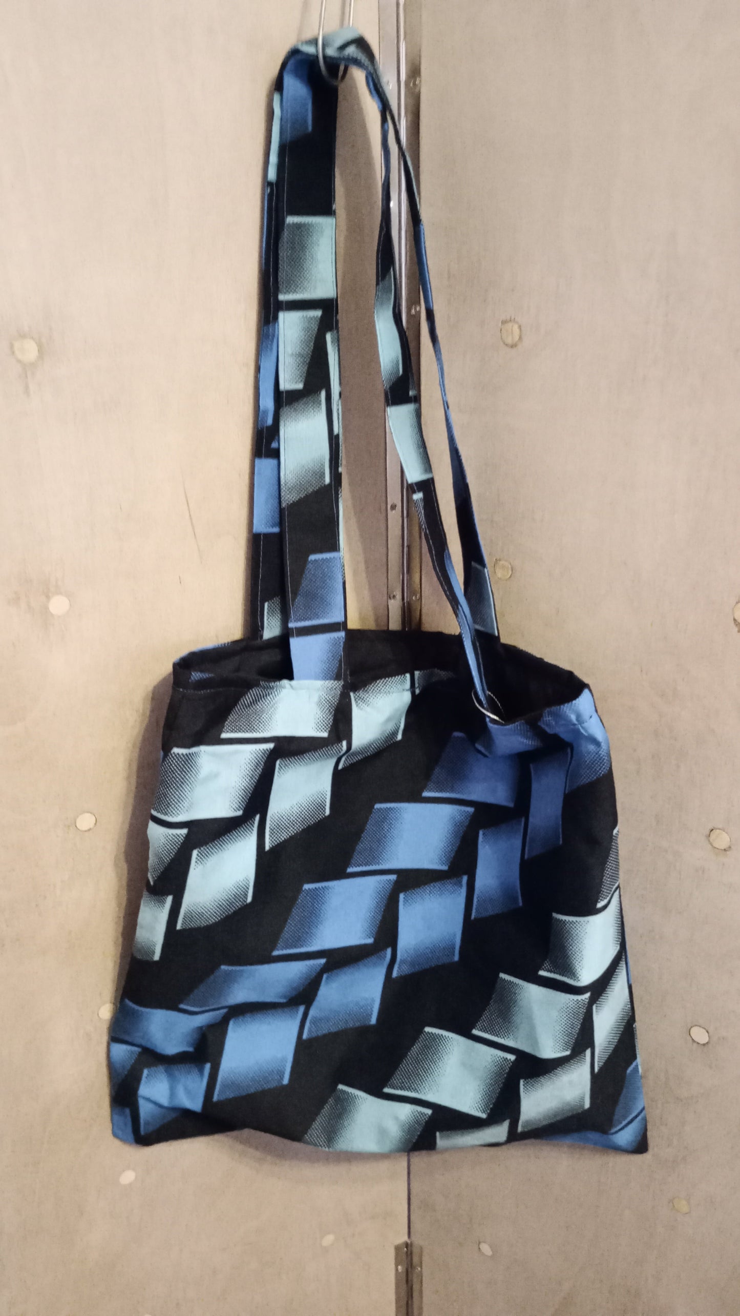 Blue and Black Ankara Tote Bag Grace Joyz Fashion