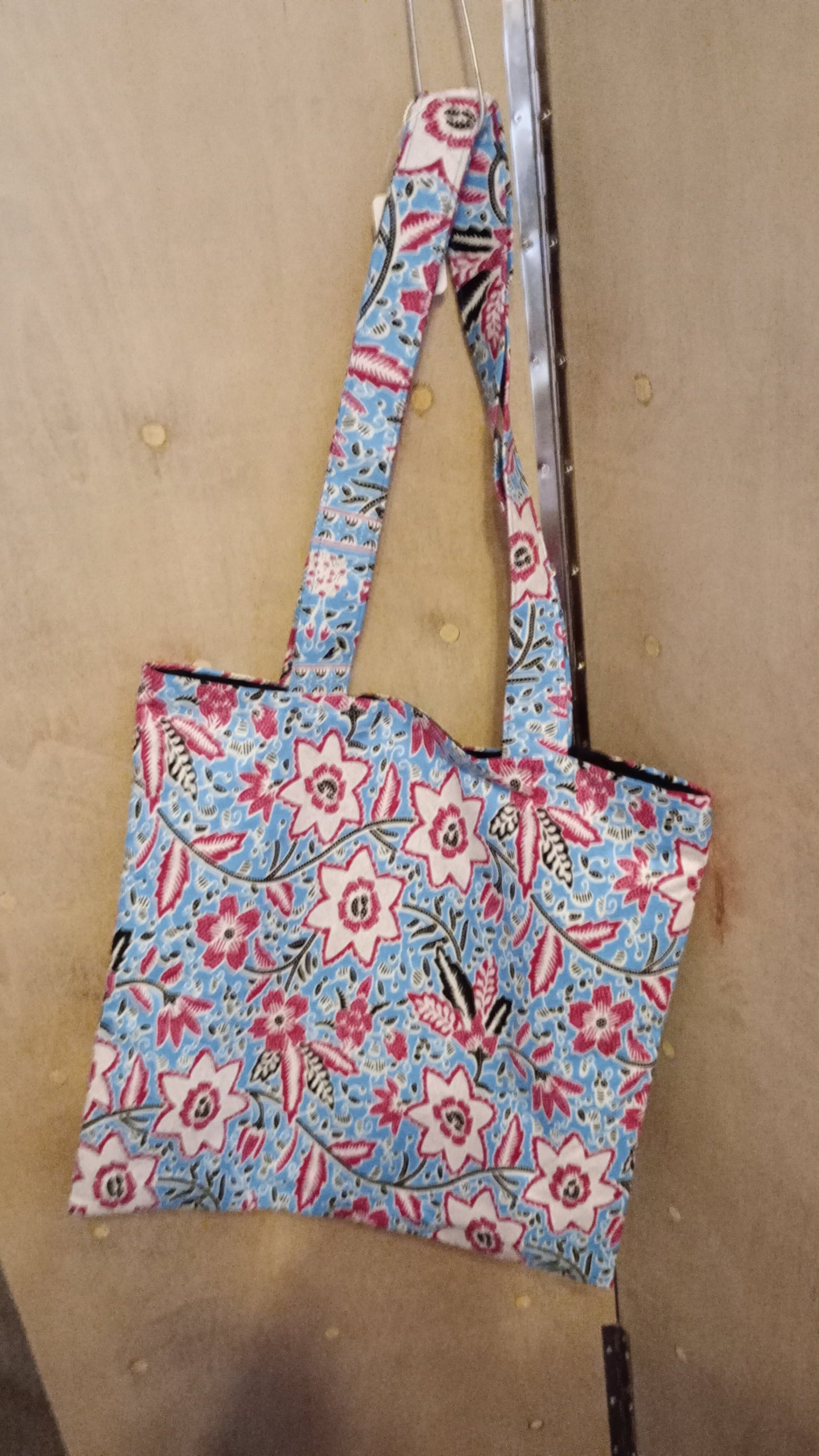 Blue and Pink Ankara Tote Bag Grace Joyz Fashion