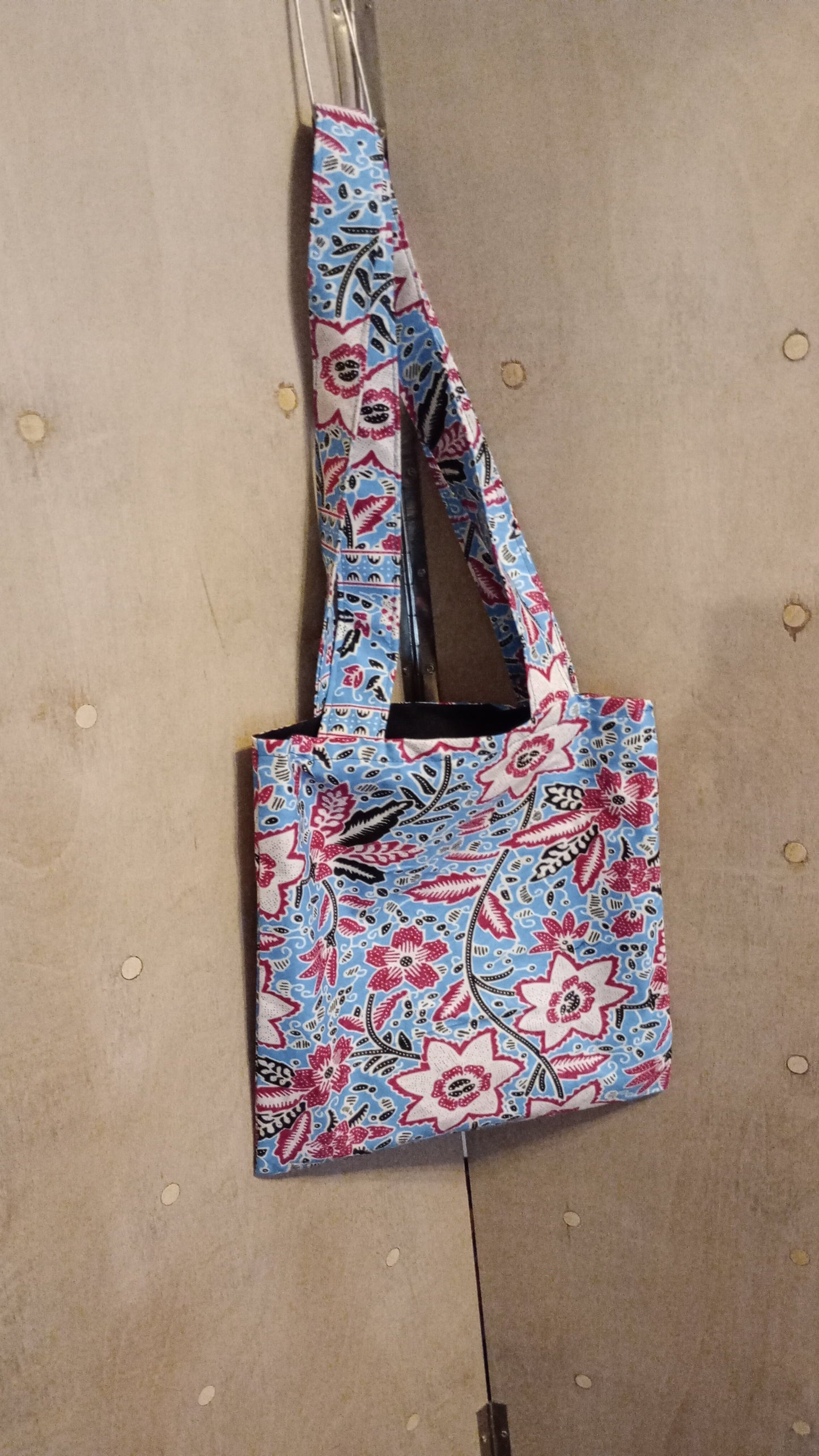 Blue and Pink Ankara Tote Bag Grace Joyz Fashion
