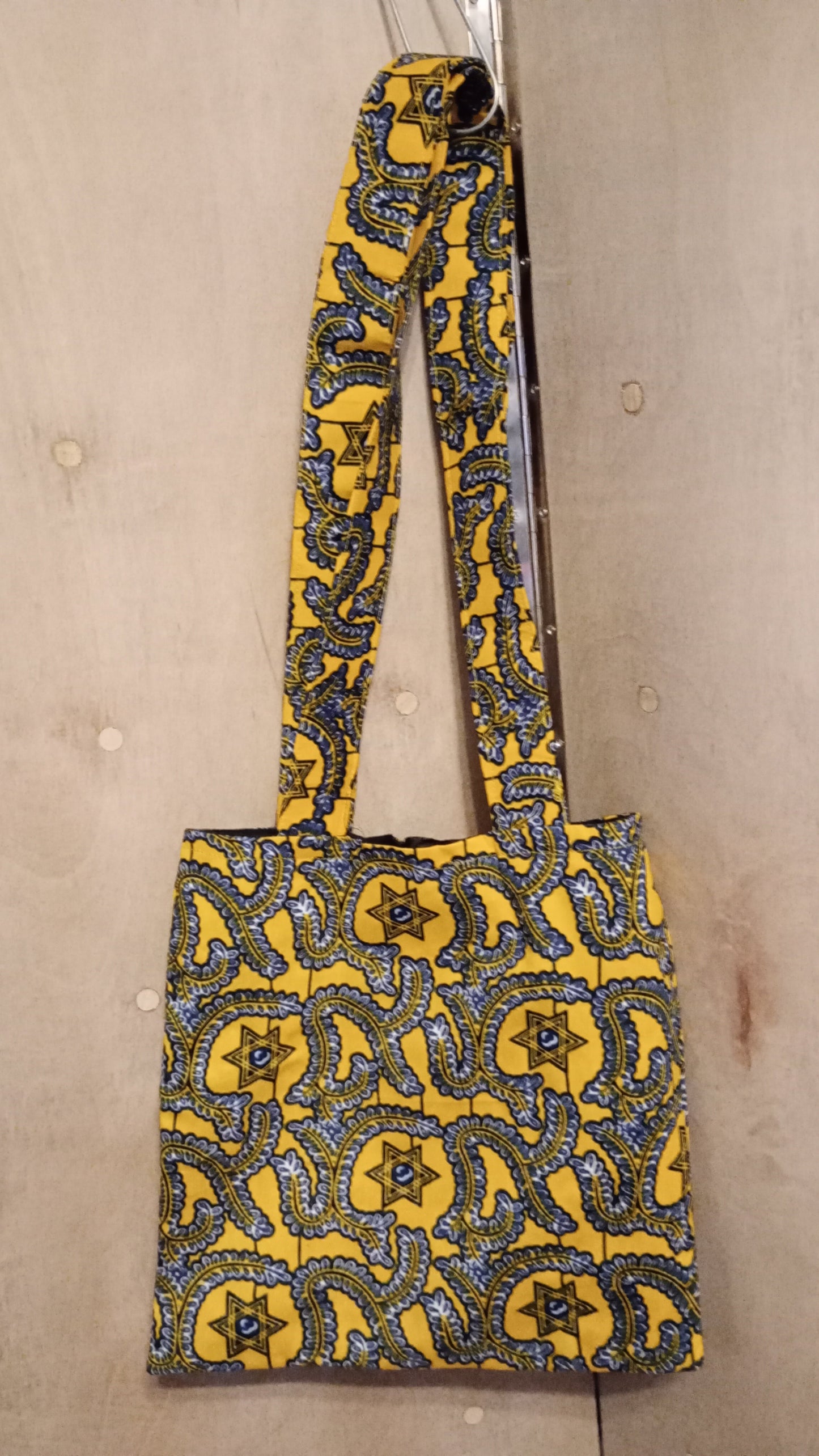 Blue and Yellow Ankara Tote Bag Grace Joyz Fashion