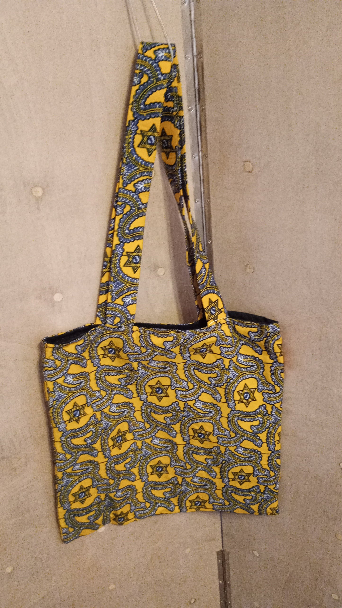 Blue and Yellow Ankara Tote Bag Grace Joyz Fashion