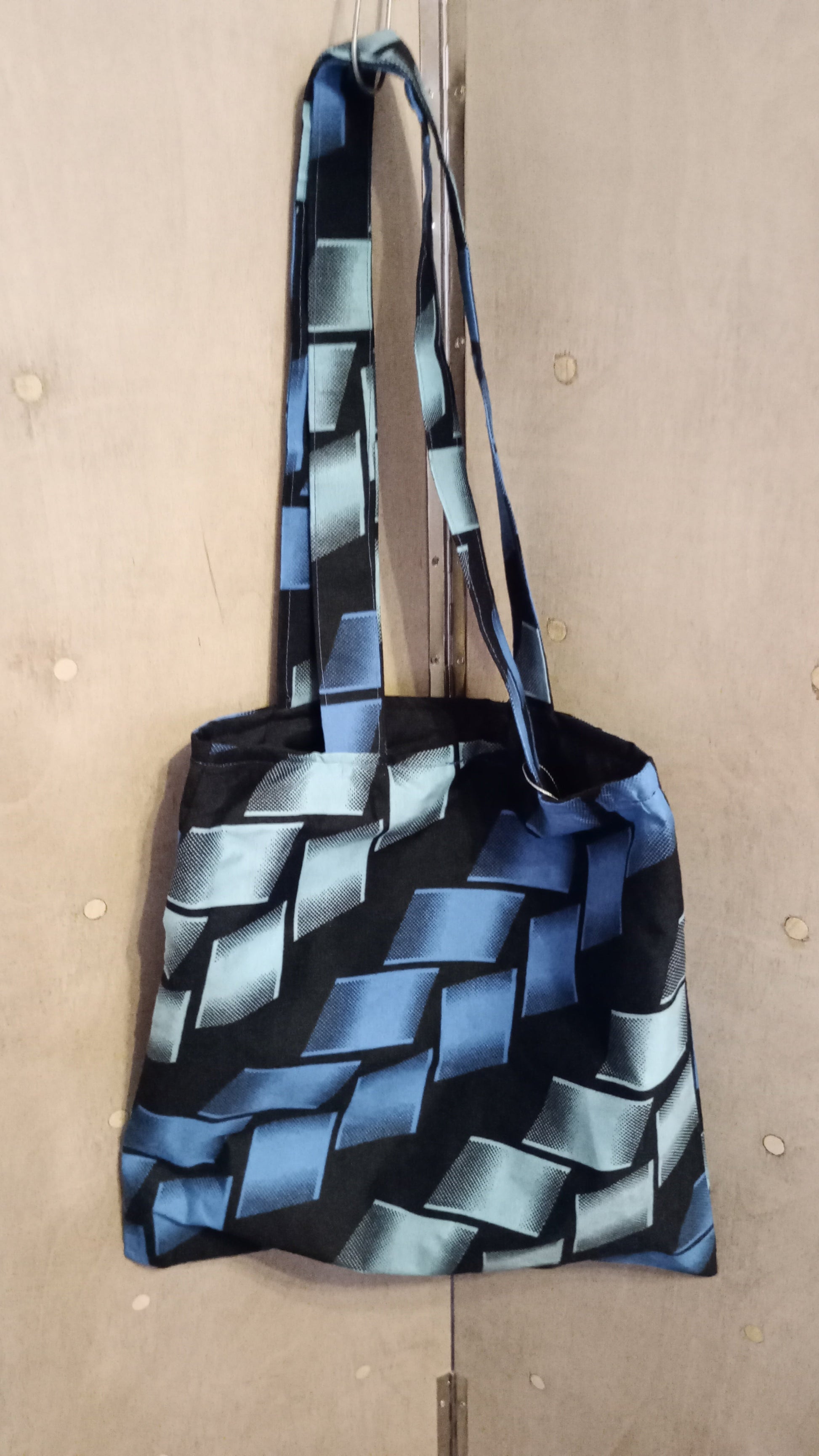 Blue and Black Ankara Tote Bag Grace Joyz Fashion