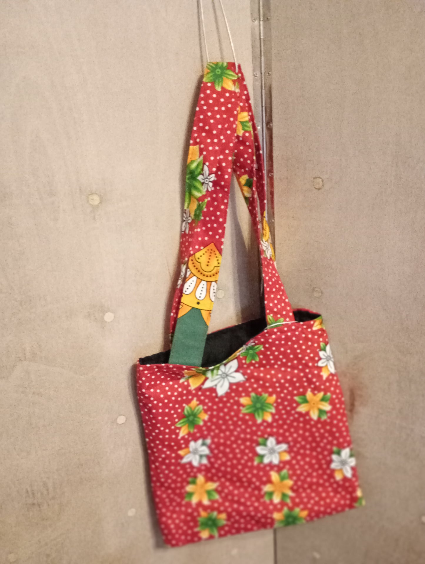 Red and White Flower Ankara Tote Bag