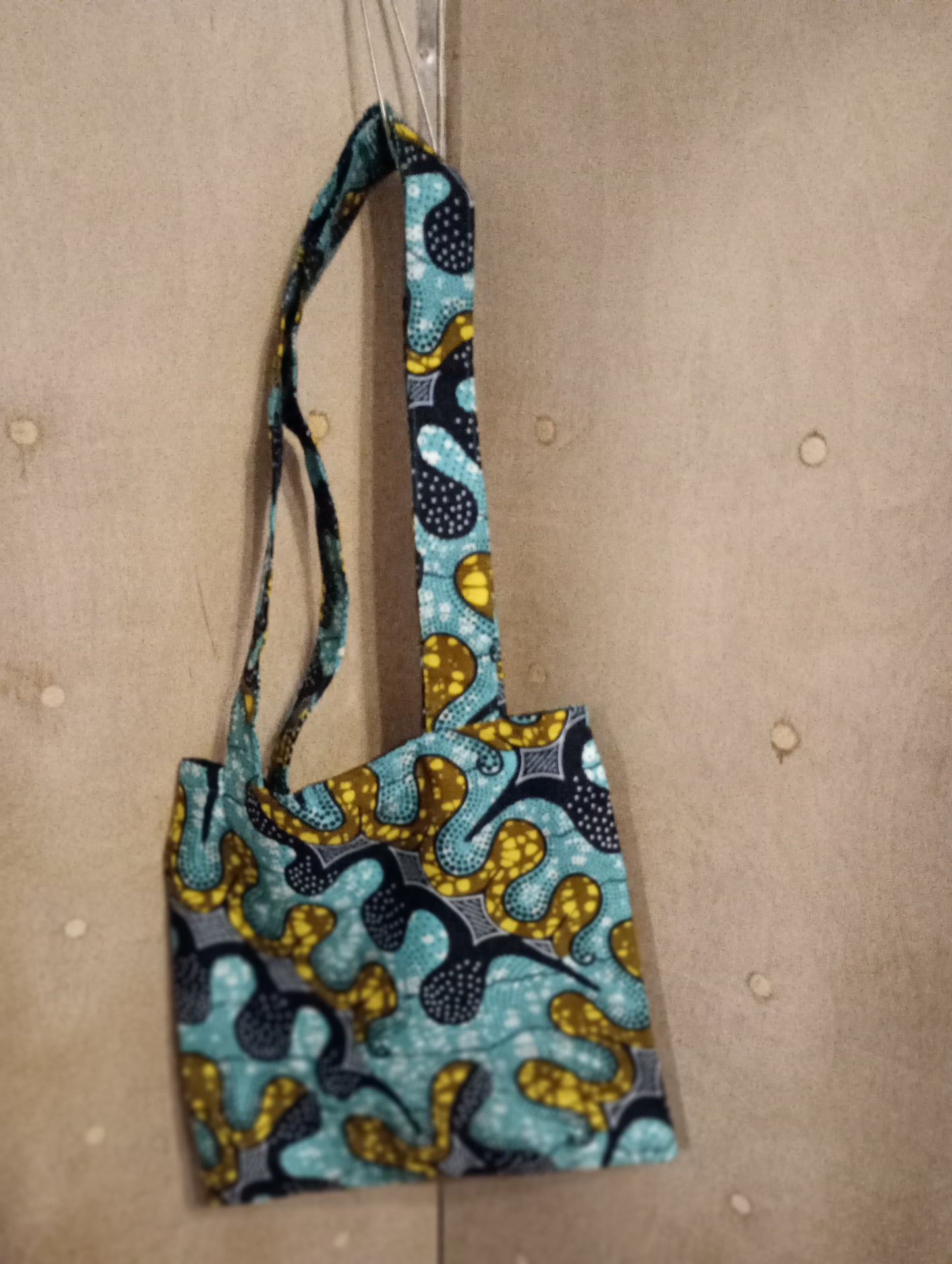 Green with Black Dots Ankara Tote Bag