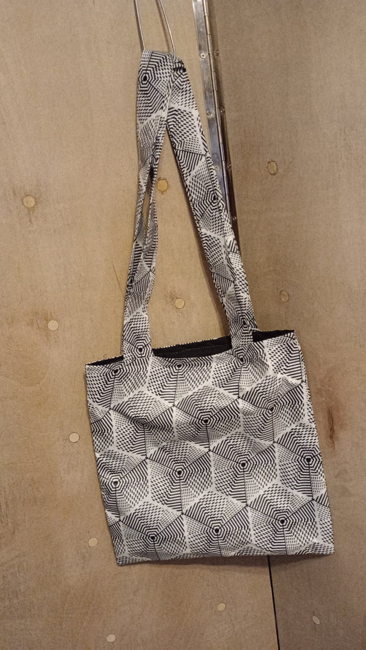 White and Black Ankara Tote Bag