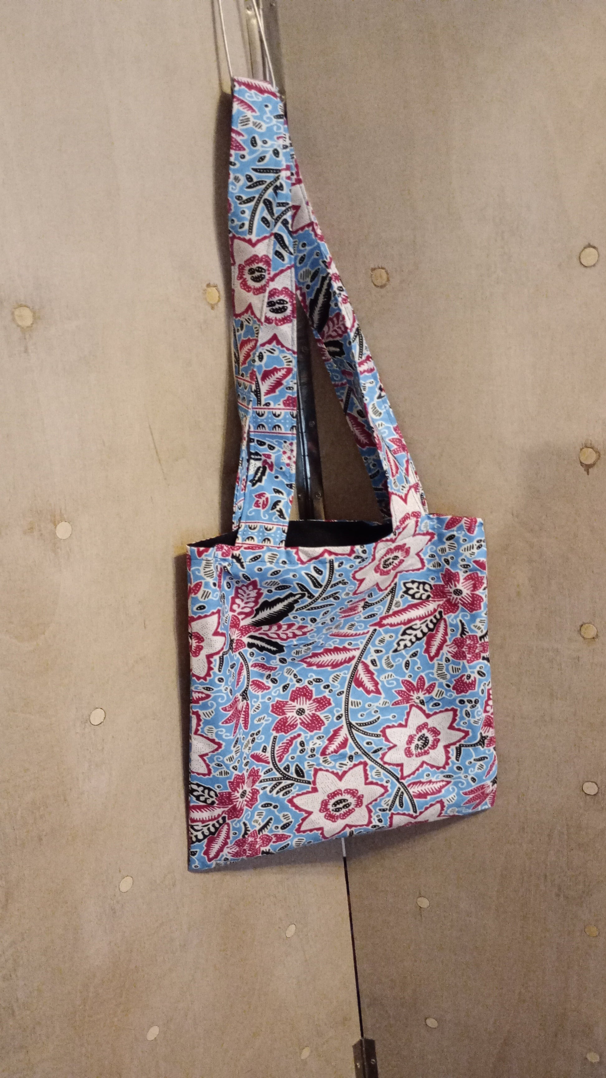 Blue and Pink Ankara Tote Bag Grace Joyz Fashion